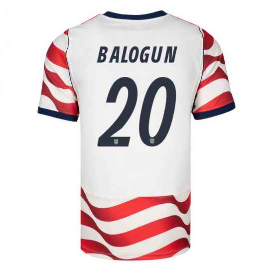 USA 2026 FIFA World Cup Soccer White Jersey Set ( Have Shorts ) Folarin Balogun #20